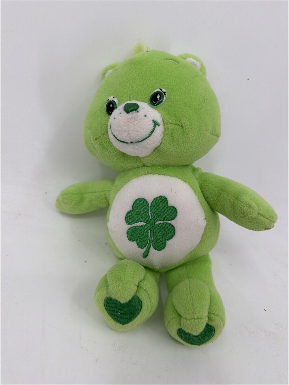 Vintage Good Luck Bear Care Bear 2003 10”Green 4 Leaf Clover